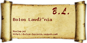 Bolos Lavínia névjegykártya